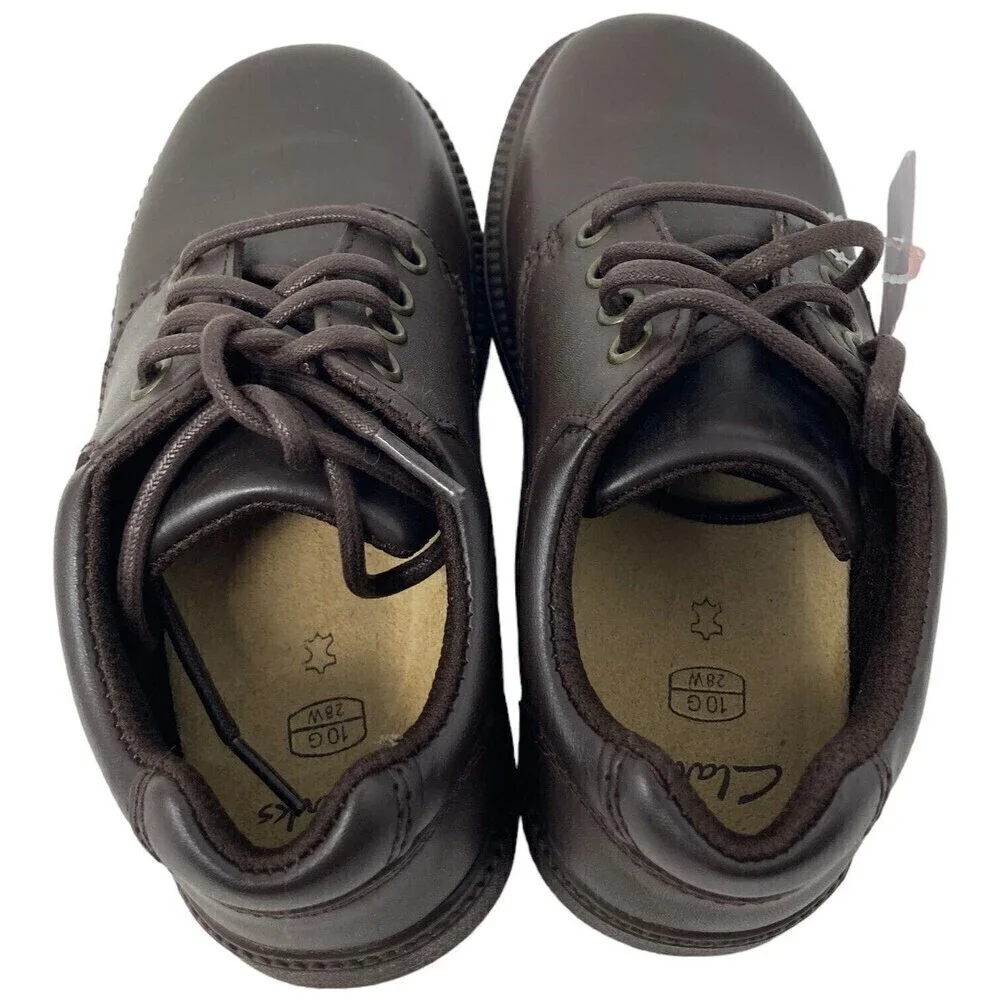Clarks Boys Brown Deaton Size 10.5 MW US 28 EU Dress Shoes NEW NIB